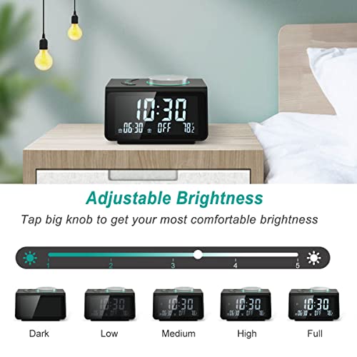 【2023 Newest】 ANJANK Small Digital Alarm Clock Radio FM Radio,Dual USB Charging Port,Dual