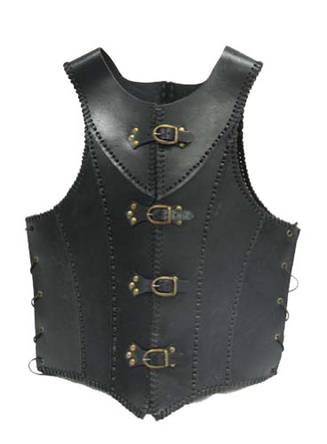 Black Faux Leather Jacket Medieval Costume