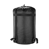 GEERTOP Ultralight Compression Stuff Sack 24L Nylon Sleeping Bag Storage Stuff Sack Organizer for Outdoor Camping Large Black