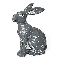 Easter Bunny Decorations Figures Resin Rabbit Garden Statue Outdoor Figurines Distressed Lawn Yard Decor Grey