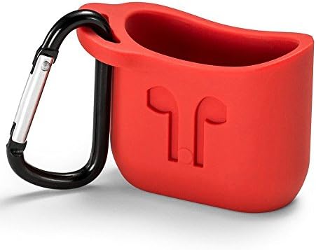NAISHA Apple iPhone AirPods Case,Silicone Shock Proof Protection Sleeve Skin Carrying Bag Box Cover Case for AirPods-Red