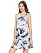 Romwe Women's Sleeveless Comfy Swing Tunic Casual Loose T-Shirt Dress Blue L
