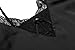 Halife Women's Sexy Sling V-neck Lace Trim Satin Chemises Slip Sleepwear (M, Black)