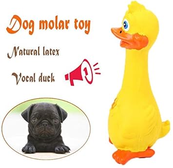Pets Empire Safe Soft Fun Sound Latex Screaming Squeaky Duck Toys for Pet (Blue)