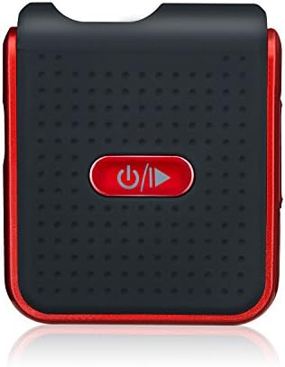 Bluetooth Receiver 4.1 Wireless Earphone Adapter Hands-free Audio Adapter Portable Stereo Transmitter with Collar Clip Type for 3.5mm Audio Device、Home Sound System (red)