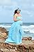 Mommy Jennie Maternity Dress for Photoshoot Sleeveless Open Front Photography Gown,B-Sky Blue