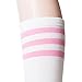 Sockstheway Womens Casual Knee High Tube Socks with Triple Stripes 1 Pair Pink