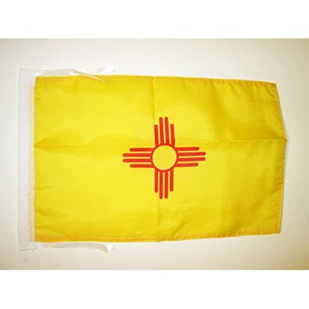 AZ FLAG - New Mexico Flag - 18'' x 12'' - 100% Polyester US state of Nouveau-Mexique Small Banner with Two Cords - Fade Resistant - Vivid Colors - 18x12 in - 45x30 Cm — image 1