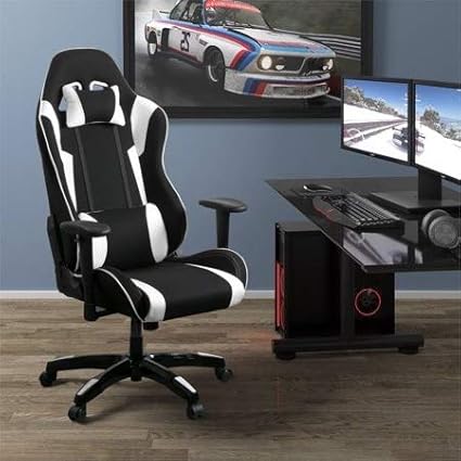 Amazon Com Gaming Chair Gamer Chairs Black White Mesh