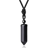 XIANNVXI Crystal Necklace for Men Women Adjustable Rope Hexagonal Point Healing Crystal Natural Stone Pendant Necklaces Gemstone Jewelry