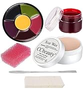 CCbeauty 6 Colors Bruise Wheel with Fake Wound Modeling Scar Wax (1.6Oz),Spatula Tool,Coagulated ...