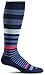 Sockwell Women's Orbital Stripe Moderate Graduated Compression Sock, Navy - Medium/Large