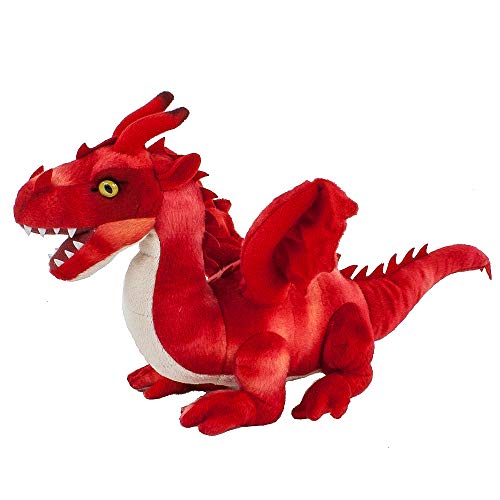 Teddys Rothenburg by Uni-Toys Stofftier Drache rot 40 cm stehend Plüschdrache Kuscheltier Drache Plüsch Stoffdrache