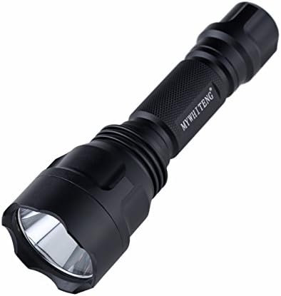 MYWHITENG Super Bright CREE LED Tactical Flashlight, Rechargeable (18650 Battery Included), Zoomable, 3 Light Modes for Camping and Hiking