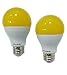60Watt Yellow LED Bug Light Bulb 2-Pack No Blue Light Outdoor 800Lm 120V E26 Medium Base