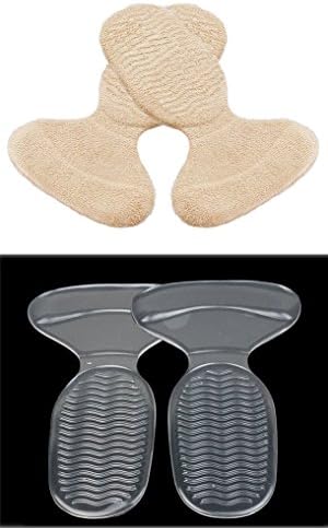 iPerson 2 Pairs Comfort Heel Pads Grips Liners Back Heel Cushion Insoles for High Heels Blisters Shoe Gel Inserts (Skin&amp;Clear)