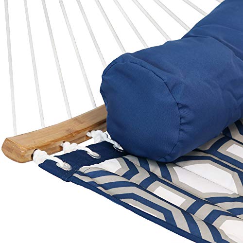 Sunnydaze Curved Spreader Bar Quilted Fabric Hammock with MultiUse