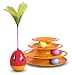 FluffyPal Tower of Tracks Interactive Cat Toys & Feather Kitten Toy - Durable & Long Lasting - Entertainment and Physical & Mental Stimulation with Three Level Tower of Tracks Cat Toy (Orange)