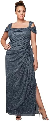 alex evenings cold shoulder popover dress Alex Evenings Embellished Cold Shoulder Popover Gown