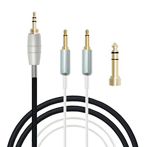 Gotor Black Silver Onion Plated Audio Extension Cable Upgrade Cable for Denon AH-D600 AH-D7100 Headphones (4m)