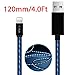 iPhone Charger Cable,iCrius Powerline 4ft Visible Flowing Lightning Cable LED Charging&Sync Data Cords for iPhone 7/7 Plus/ 6/ 6 Plus/ 6s/ 6s Plus /5/5s/SE iPad/iPod/Beats Pill+ and More,1.2M(Blue)