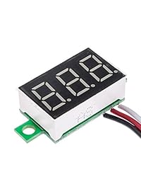 hiletgo 5pcs Medidor de Voltaje 3 alambre 0.36" DC 0 ~ 30 V Digital voltímetro Gauge Tester rojo visualización LED de montaje en panel Monitor de batería de coche y moto