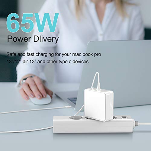 Cargador-USB-C-Adaptador-Corriente-USB-C-65W-Cargador-Compatible-con-Mac-Book-ProAir-i-Pad-Pro-i-Phone-1111-ProPro-Max-HUAWEI-HP-ASUS-Mayoria-de-Los-Dispositivos-Tipo-C-Cable-USB-C-60ft