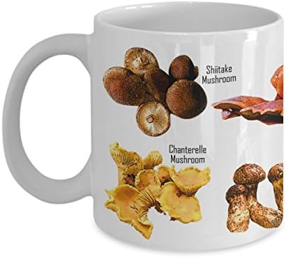 Mushrooms Mug 11oz - Edible Mushroom Coffee Mugs - Gifts for Mycologists Ecologist Mycology Cup - Shroom Fungi Fun Guy Gifts for Forest Mushroom Hunters