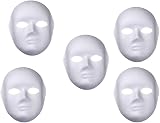 SUPVOX 5pk White Paper Pulp DIY Face Masks for Kids Crafts Masquerade Costume view 4