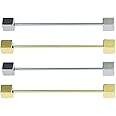 4 Pieces Collar Pin Collar Bar Collar Bar Pin Shirt Collar Bar Tie Pins Necktie Pins Clip Clasp Lapel Stick Brooch Square Head Shirt Collar Bar for Men Wedding Business(Sliver, Golden)
