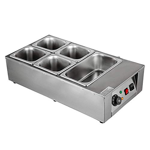 ALDKitchen Chocolate Melting Machine & Warming with Five Tanks | Stainless Steel 110V Choco Melter for Home or Bakery Use with Manual Control (5 Tanks) (5 Tanks)