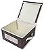 Juvale Foldable Fabric Storage Bins - Organization Storage Cube Boxes with Clear Windows & Lids - for Household Items, Clothing, Office Supplies, More - Brown/Beige