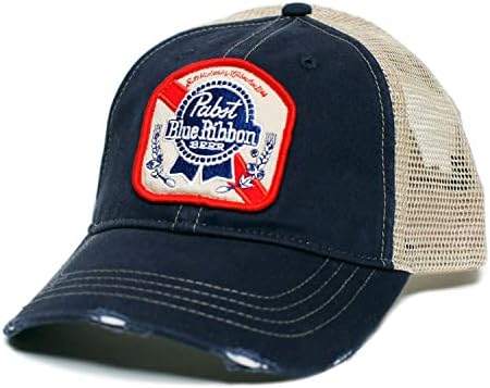 Pabst Blue Ribbon Beer Good Old Flavor Vintage Trucker Hat at