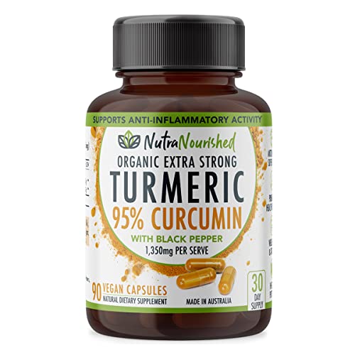 Nutra Nourished Organic Turmeric Curcumin Supplement with Black Pepper