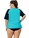 ATTRACO Women Plus Size Rash Guard Short Sleeve Rashguard UPF 50+ Swimming Shirt