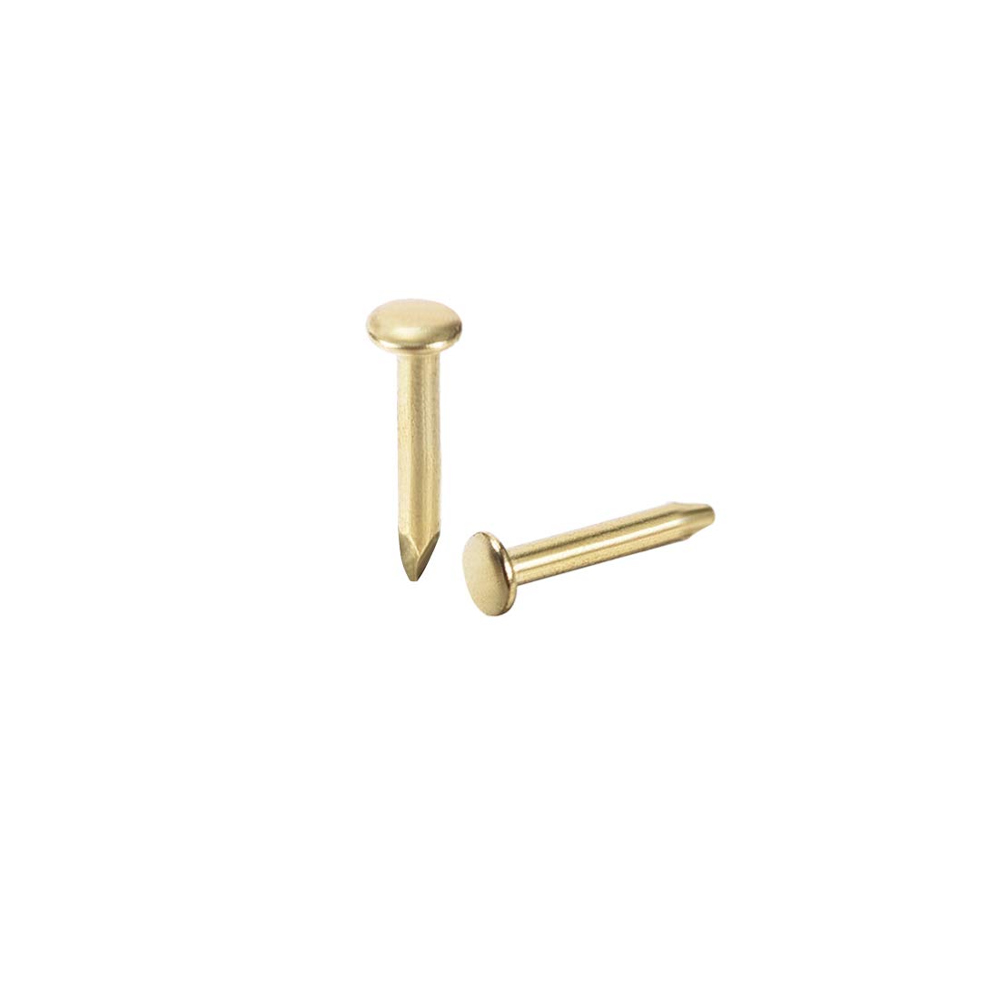 sourcing map Small Tiny Hardware Nails Iron 1.2X6mm(DXL) for DIY Decorative Wooden Boxes Accessories Gold Tone 200pcs