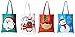 Funiverse Bulk 24 Christmas Reusable Non-Woven Tote Gift or Shopping Bag Assortment - Large with Long Loop Handles