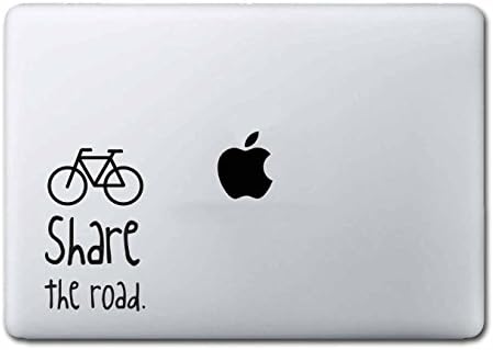 Aftermarket Graphics - 2x Qty Biking Bike Share the Road for laptop / car / guitar Decal Sticker (BLACK)