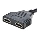 Geekercity HDMI Male to Dual HDMI Female 1 to 2 Way Splitter Adapter Cable for HDTV (Doesn't Work with Laptop or Computer)