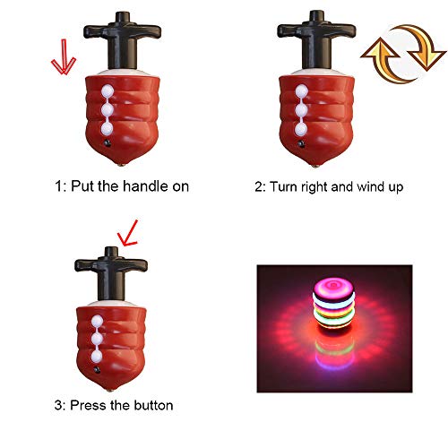 OMGOD LED Lights Spinner Spinning Top Toy, Colorful Flashing LED Lights and Music Gyro Gyroscope peg-top, Halloween Christmas Birthday Best Gifts for Kids Toddler Boys Girls - Thumbnail 5
