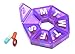 Pillthing Weekly 7 Sided Pill Organzier 3 pack 1 each of Blue Green Purple. Small Pill Box for Travel with Medical Alert Card