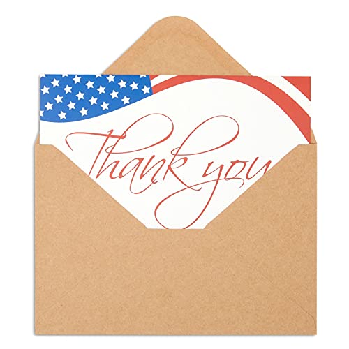 Pipilo Press 120 Pack Patriotic Thank You Cards with Envelopes Bulk