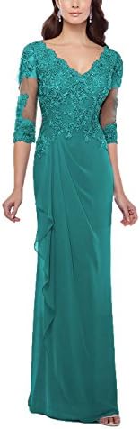 Pandora Dress Women's Chiffon Half Sleeve Lace Mother of Bride Evening Dress