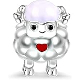 GNOCE Sheep Charm Bead Sterling Silver Propitious and Harvest Zodiac Signs Animal Charm Bead Fit Bracelet/Necklace Jewelry Gift for Women Mens