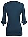 Ninedaily Women's 3/4 Sleeve V Neck Pleated Tunic Tops