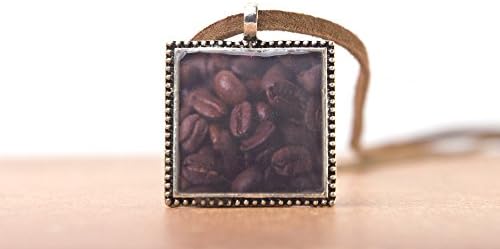 Coffee Beans Up Close Photo Necklace