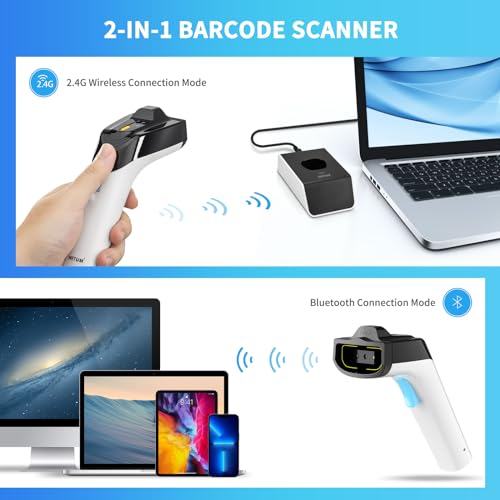NETUM Wireless Hybrid RFID 2D Barcode Reader UHF RFID Tag Reader and QR 1D/2D Barcode Reading Via Bluetooth Connection for Retail Hospitality System DS8500