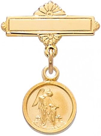 Gold Plate Over Sterling Guardian Angel Baby Pin - Gift Box