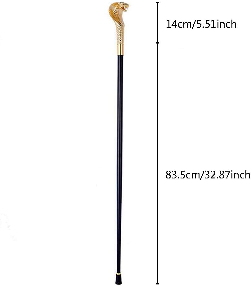 Jmung Retro Walking Stick Cobra Decorative Canes Dragon Gothic With Golden Handle For Men And Women