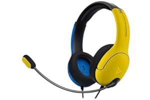 PDP LVL40 AIRLITE Wired Over-Ear Gaming Headset with Mic for Nintendo Switch/OLED/Lite - Wildcat Yellow & Blue
